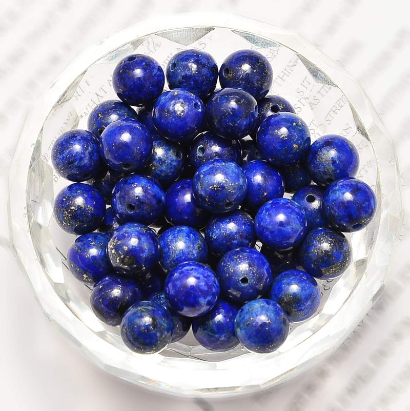 NCB 200PCS 8mm Natural Lapis Lazuli Gemstone Round Spacer Loose Beads for Jewelry Making with Crystal Stretch Cord (Lapis Lazuli, 8mm 200Beads) - Image 2
